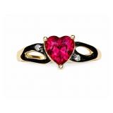 Ruby 10kt yellow gold ring, size 7