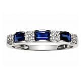 Sapphire 10kt white gold ring, size 7