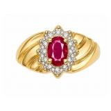 Ruby 10kt yellow gold ring, size 5