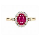 Pink 10kt yellow gold ring, size 7