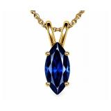 Sapphire 10kt yellow gold pendant