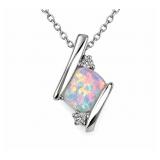 Opal 10kt white gold pendant