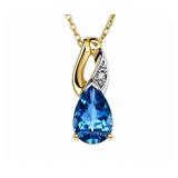 Blue 14kt yellow gold pendant