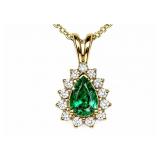 Emerald 14kt yellow gold pendant