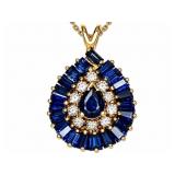 Sapphire 14kt yellow gold pendant