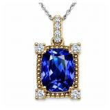Blue 10kt yellow gold pendant