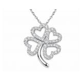 4-leaf clover 10kt white gold pendant