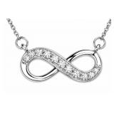 Diamond 14kt white gold 18" infinity necklace