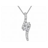 +/-1tcw Diamond 14kt white gold pendant