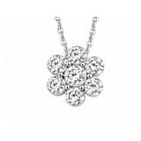 +/-1/2tcw Diamond 14kt white gold flower pendant