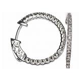 Diamond 14kt white gold hoop earrings