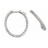 Diamond 10kt white gold hoop earrings