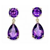 Amethyst 10kt yellow gold dangle earrings