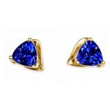 Blue 10kt yellow gold earrings