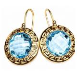 Blue 14kt yellow gold dangle earrings