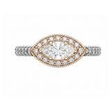 +/-3/4tcw Diamond 14kt white/rose gold ring