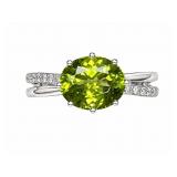 Peridot 14kt white gold ring, size 7
