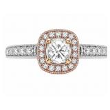 +/-0.80tcw Diamond 14kt white/rose gold ring