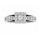 +/-1/2tcw Diamond 14kt white gold ring, size 7.5