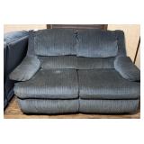 reclining sofa and loveseat, blue fabric