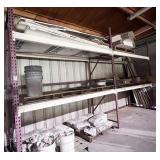 2 sections pallet racking, contents & extra beams