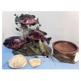 assorted decor: including black walnut piece
