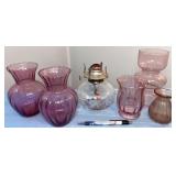 assorted decor: glassware