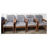 4pc rolling arm chairs