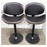2pc wood/leather barstools