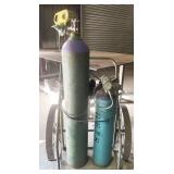 oxygen/acetelyne tanks and torch on cart