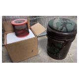 coolers, bait bucket, bucket stool