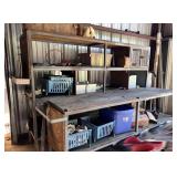 work bench, shelf and contents