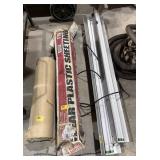 plastic sheeting, shop lights