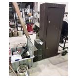 gun safe (locked), gunsmithing supplies, smelter