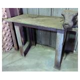 metal table with vise