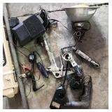 assorted pneumatic tools, pipe bender