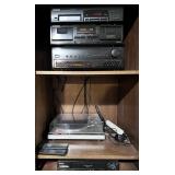 stereo components, all powers up