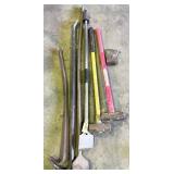sledge hammers, pry bars, etc