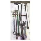 wrenches, pry bar, lug wrenches