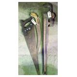 large Ridgid pipe wrench & saws