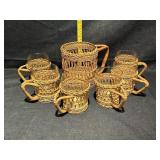 Wicker coffee set