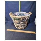 Material woven basket