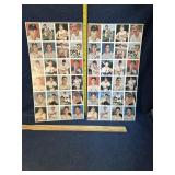 Uncut sheets of baseball cards