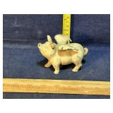 Cast iron pig with wings bank