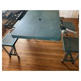Portable plastic picnic table