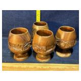 Hand carved wooden cups