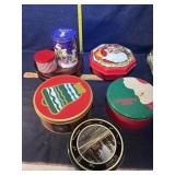 Tins and plastic container