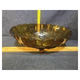 Footed Amber Fruit bowl