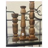 3 Piece Hand Made wood candle holers