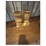 2 Wood Candle Holders